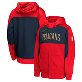 New Orleans Pelicans Youth Authentic On-Court Showtime Performance Full-Zip Hoodie Red/Navy - NBA