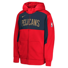New Orleans Pelicans Youth Authentic On-Court Showtime Performance Full-Zip Hoodie Red/Navy - NBA
