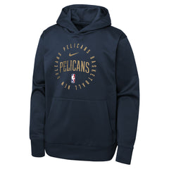 New Orleans Pelicans Youth Performance Practice Spotlight Pullover Hoodie Navy - NBA