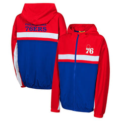 Philadelphia 76ers Youth Headliner Windbreaker Full-Zip Hoodie Jacket Red - NBA