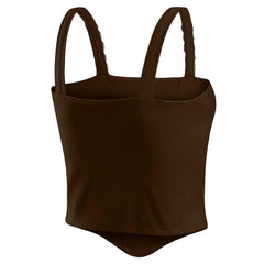 Cleveland Browns WEAR by Erin Andrews x Gracie Hunt Women's Chain Link Corset Top Brown | NFL