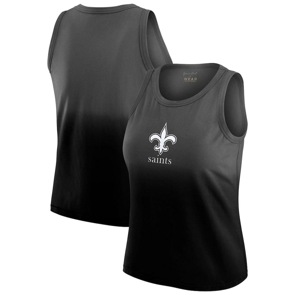 New Orleans Saints WEAR by Erin Andrews x Gracie Hunt Women's Ombre Tank Top Black | NFL