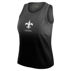 New Orleans Saints WEAR by Erin Andrews x Gracie Hunt Women's Ombre Tank Top Black | NFL
