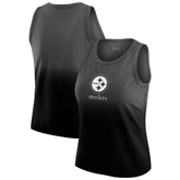 Pittsburgh Steelers WEAR by Erin Andrews x Gracie Hunt Women's Ombre Tank Top Black | NFL