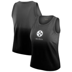 Pittsburgh Steelers WEAR by Erin Andrews x Gracie Hunt Women's Ombre Tank Top Black | NFL