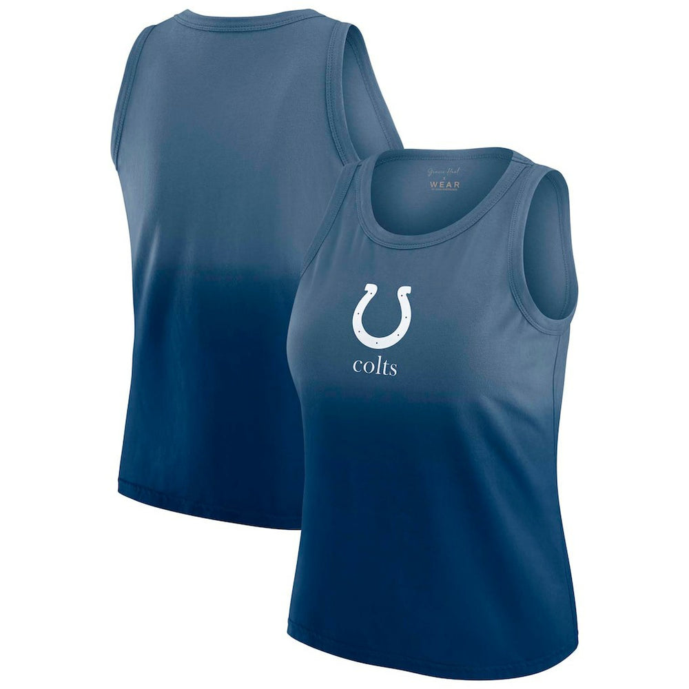 Indianapolis Colts WEAR by Erin Andrews x Gracie Hunt Women's Ombre Tank Top Heather Navy | NFL