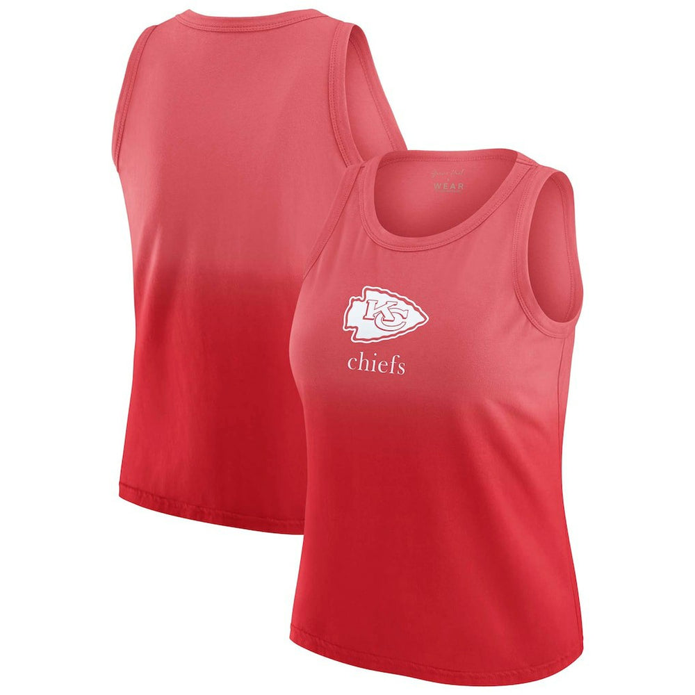 Kansas City Chiefs WEAR by Erin Andrews x Gracie Hunt Women's Ombre Tank Top Red | NFL