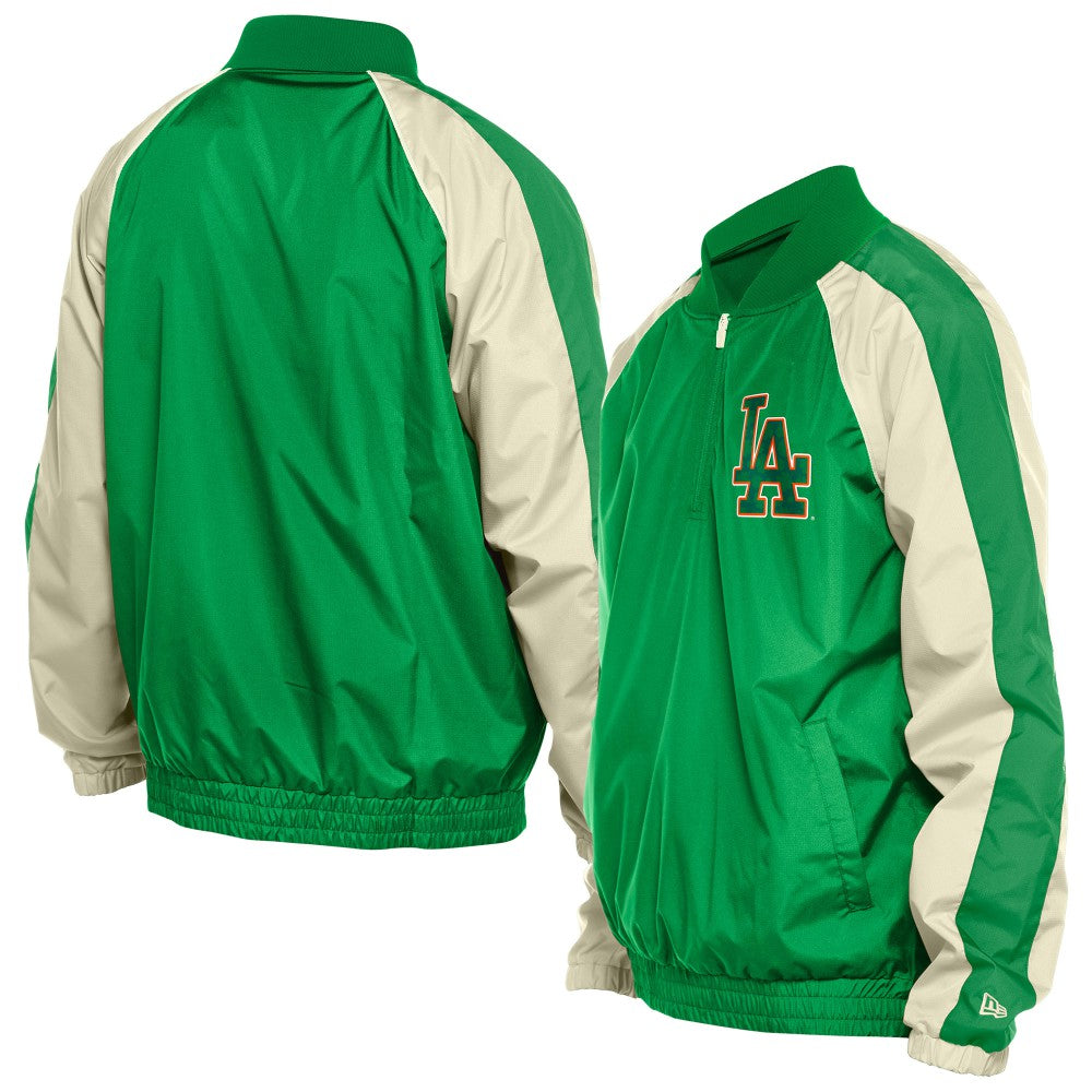 Los Angeles Dodgers New Era St. Patrick's Day Ripstop Raglan Quarter-Zip Windbreaker - MLB