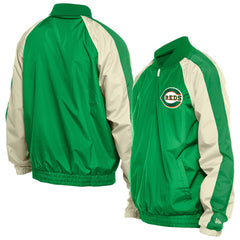 Cincinnati Reds New Era St. Patrick's Day Ripstop Raglan Quarter-Zip Windbreaker - MLB