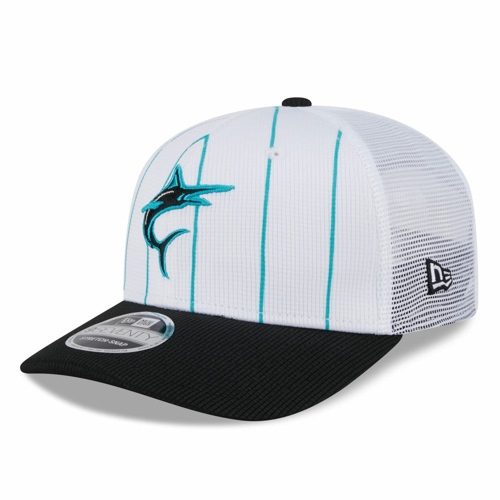 Miami Marlins New Era 2025 Batting Practice 9SEVENTY Stretch-Snap Trucker Hat - MLB