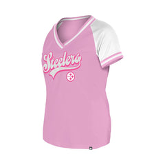 Pittsburgh Steelers New Era Women's Mommy & Me V-Neck T-Shirt Pink | NFL