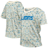 Detroit Lions New Era Women's Glam Game Floral Scoop Neck T-Shirt Cream | NFL