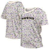 Baltimore Ravens New Era Women's Glam Game Floral Scoop Neck T-Shirt Cream | NFL
