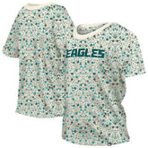 Philadelphia Eagles New Era Women's Glam Game Floral Scoop Neck T-Shirt Cream | NFL