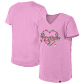 Pittsburgh Penguins New Era Girl's Youth Flip Sequin V-Neck T-Shirt - Pink - NHL