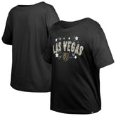 Vegas Golden Knights New Era Girl's Youth Flip Sequin T-Shirt - Black - NHL