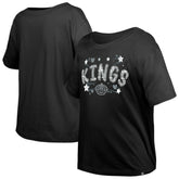 Los Angeles Kings New Era Girl's Youth Flip Sequin T-Shirt - Black - NHL