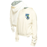 New York Rangers New Era Women's Glam Game Quarter-Zip Cropped Floral Hoodie Pullover - Cream - NHL