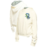 Pittsburgh Penguins New Era Women's Glam Game Quarter-Zip Cropped Floral Hoodie Pullover - Cream - NHL