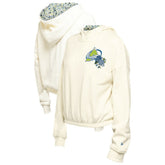 Colorado Avalanche New Era Women's Glam Game Quarter-Zip Cropped Floral Hoodie Pullover - Cream - NHL