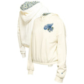 Detroit Red Wings New Era Women's Glam Game Quarter-Zip Cropped Floral Hoodie Pullover - Cream - NHL