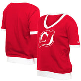 New Jersey Devils New Era Women's Game Day Rhinestuds T-Shirt - Red - NHL
