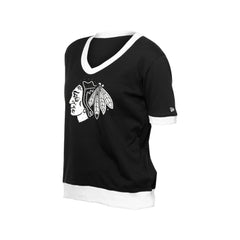 Chicago Blackhawks New Era Women's Game Day Rhinestuds T-Shirt - Black - NHL
