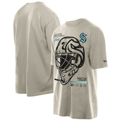 Seattle Kraken New Era Goalie Mask T-Shirt - Tan - NHL