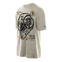 Boston Bruins New Era Goalie Mask T-Shirt - Tan - NHL