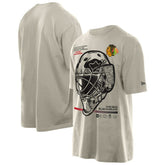 Chicago Blackhawks New Era Goalie Mask T-Shirt - Tan - NHL