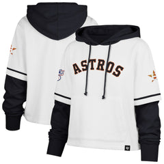 Houston Astros '47 Women's Trifecta Shortstop Cropped Pullover Hoodie - MLB
