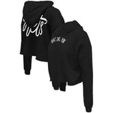 Brooklyn Nets Stadium Essentials Women's Origins Script Cropped Pullover Hoodie Black - NBA