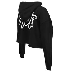 Brooklyn Nets Stadium Essentials Women's Origins Script Cropped Pullover Hoodie Black - NBA