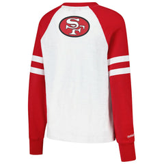 San Francisco 49ers Women's Slub Long Sleeve T-Shirt White/Scarlet | NFL