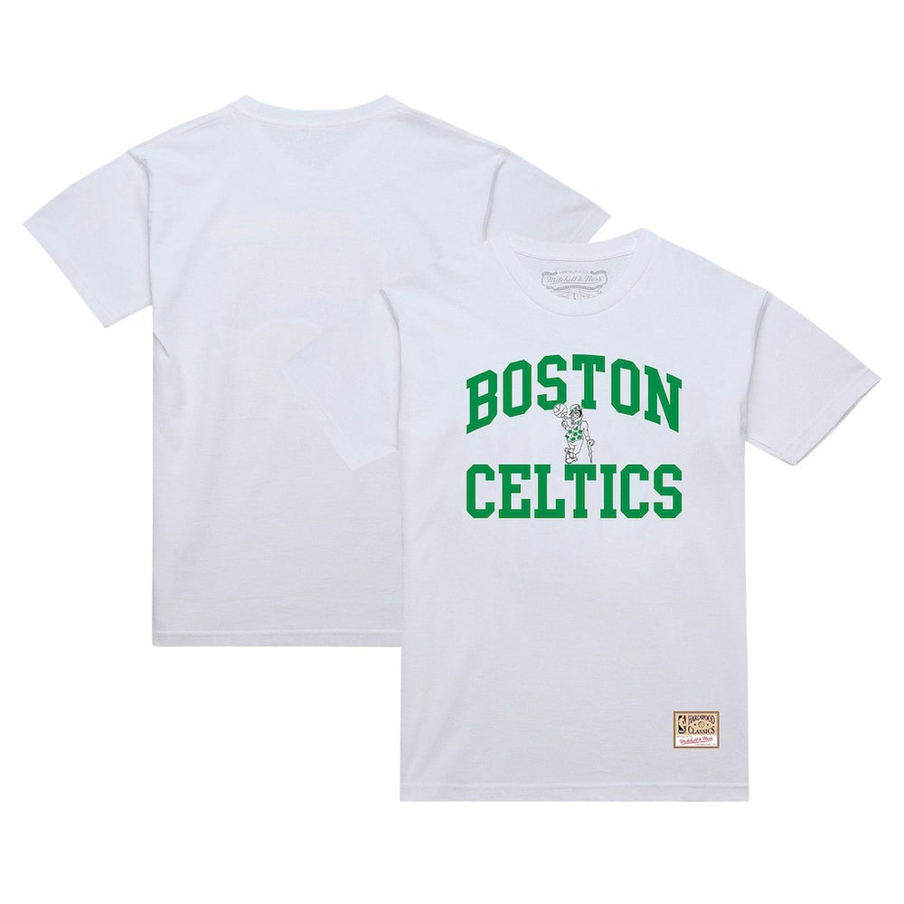 Boston Celtics Hardwood Classics Vintage Warm Up T-Shirt White - NBA