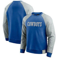 Dallas Cowboys Darius Rucker Collection Throwback Color Block Raglan Pullover Sweatshirt Blue/Gray | Fanatics