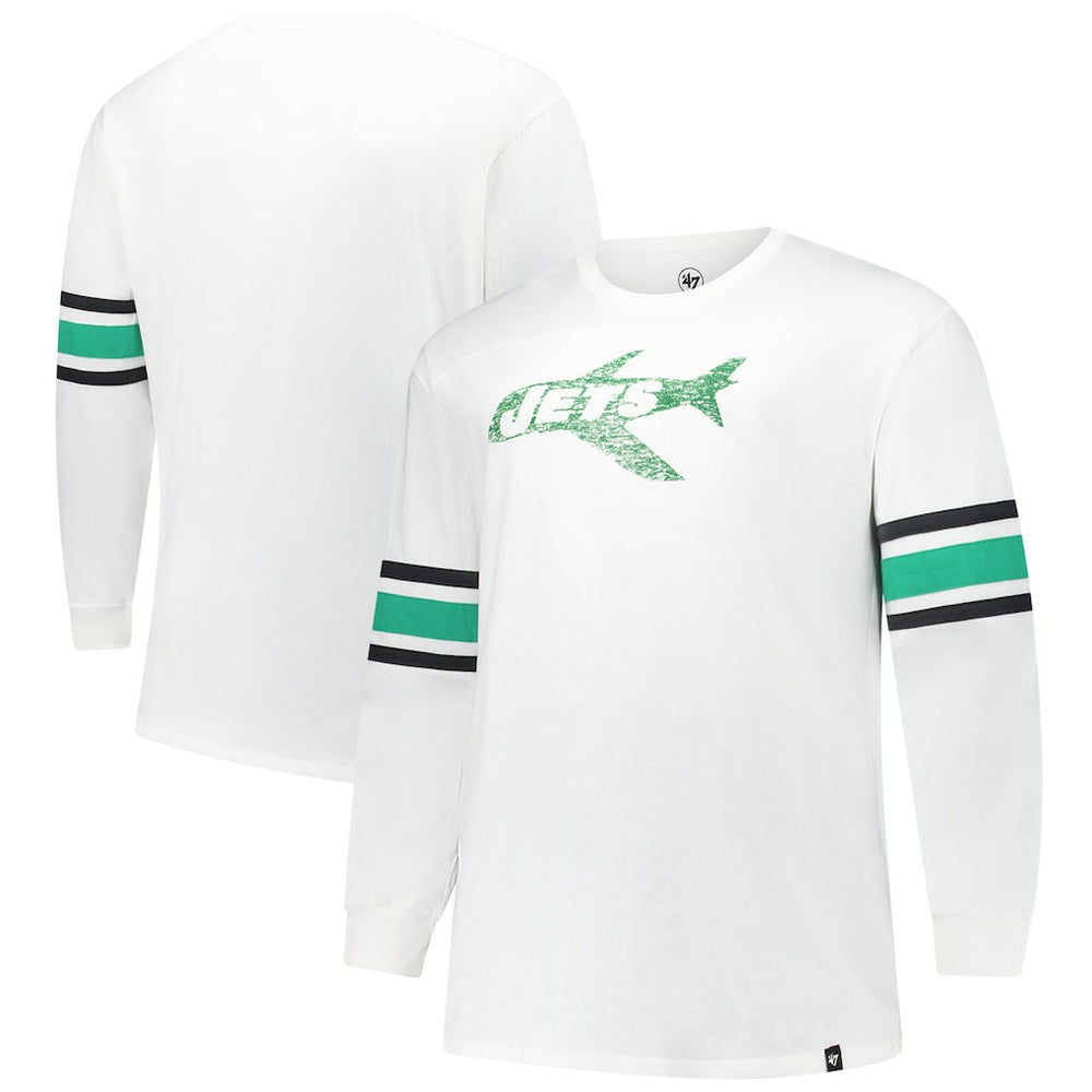 New York Jets '47 Big & Tall Premier Brex Long Sleeve T-Shirt White | 47 brand