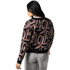 San Francisco 49ers The Wild Collective Women's Cropped Full-Button Cardigan Sweater Black | NFL