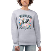 Philadelphia Eagles G-III 4Her by Carl Banks Women's Flower Logo Graphic Fleece Pullover Sweatshirt Heather Gray | NFL