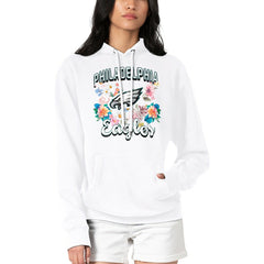 Philadelphia Eagles G-III 4Her by Carl Banks Women's Flowers Team Logo Graphic Fleece Pullover Hoodie White | NFL