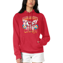 Kansas City Chiefs G-III 4Her by Carl Banks Women's Flowers Team Logo Graphic Fleece Pullover Hoodie Red | NFL