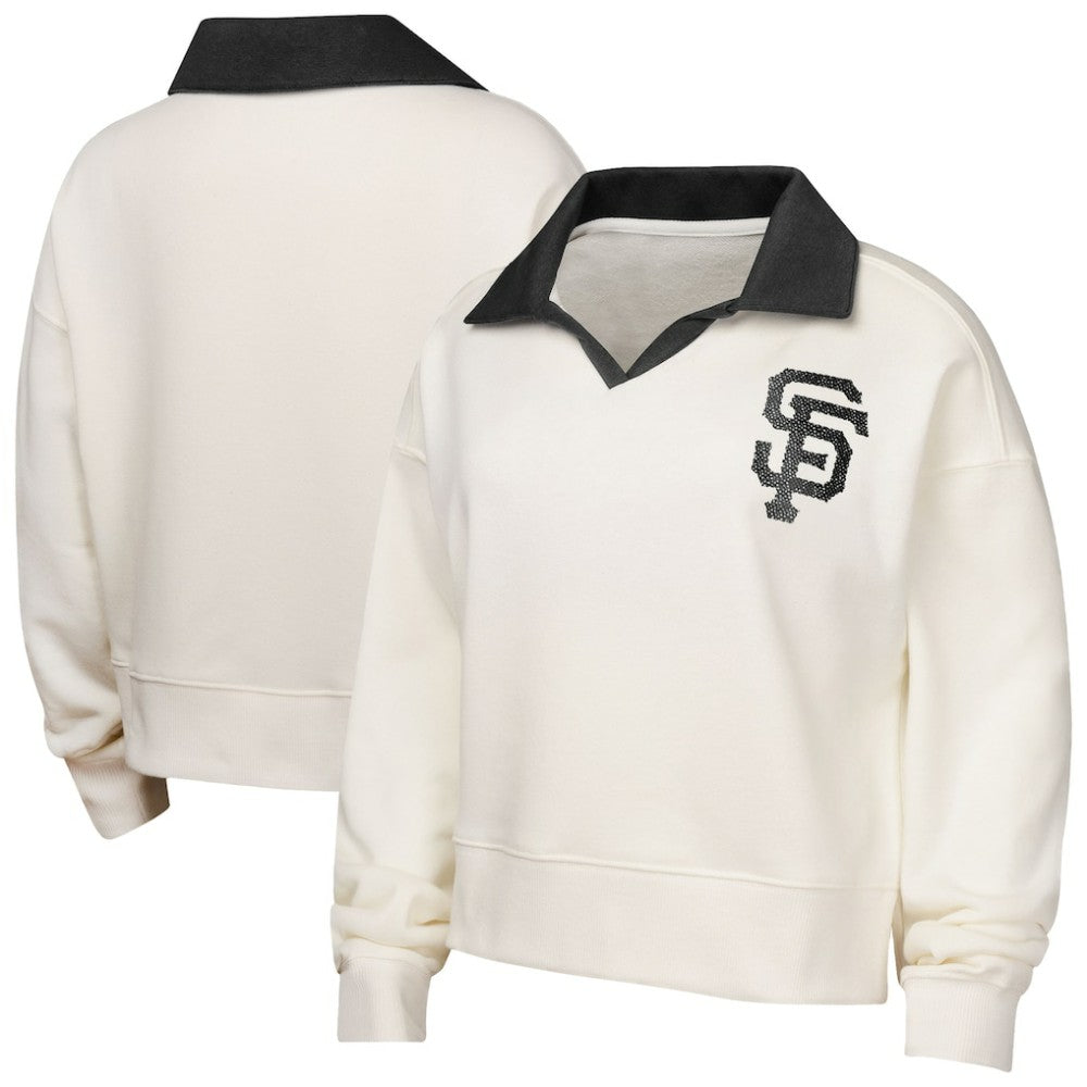 San Francisco Giants Girls Youth Ballpark Hit Collared V-Neck Pullover Sweatshirt - MLB