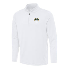 Green Bay Packers Antigua Reprocess Quarter-Zip Top White | NFL