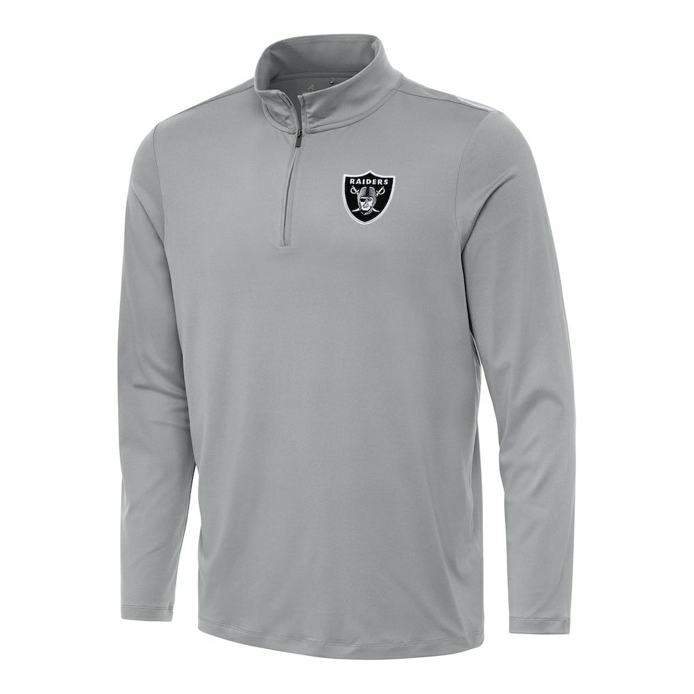 Las Vegas Raiders Antigua Reprocess Quarter-Zip Top Gray | NFL