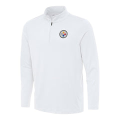 Pittsburgh Steelers Antigua Reprocess Quarter-Zip Top White | NFL