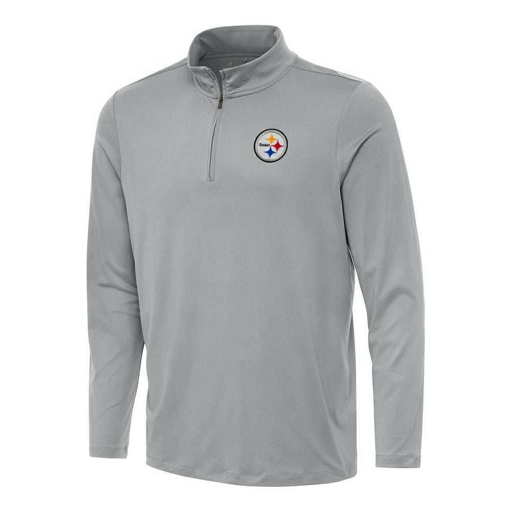Pittsburgh Steelers Antigua Reprocess Quarter-Zip Top Gray | NFL