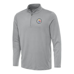 Pittsburgh Steelers Antigua Reprocess Quarter-Zip Top Gray | NFL