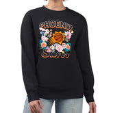 Phoenix Suns G-III 4Her by Carl Banks Women's Flowers Team Logo Graphic Fleece Crewneck Pullover Sweatshirt Black - NBA