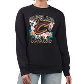 Cleveland Cavaliers G-III 4Her by Carl Banks Women's Flowers Team Logo Graphic Fleece Crewneck Pullover Sweatshirt Black - NBA