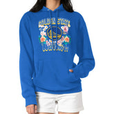 Golden State Warriors G-III 4Her by Carl Banks Women's Flowers Team Logo Graphic Fleece Pullover Hoodie Royal - NBA